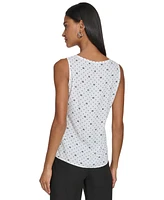 Karl Lagerfeld Women's Dotted Monogram-Print Tank Top