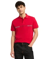 Tommy Hilfiger Men's Striped Chest Short Sleeve Polo Shirt