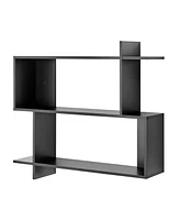 Danya B Manasa Floating Geometric Kilter Two-Tier Wall Shelf