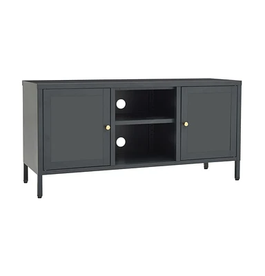 Tv Stand Anthracite 41.3"x13.8"x20.5" Steel and Glass