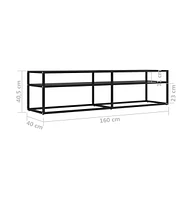 Tv Stand Black 63"x15.7"x15.9" Tempered Glass