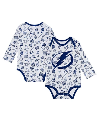 Baby Boys and Girls White Tampa Bay Lightning Dynamic Defender Long Sleeve Bodysuit