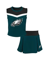 Big Girls Green Philadelphia Eagles Spirit Two-Piece Cheerleader Set