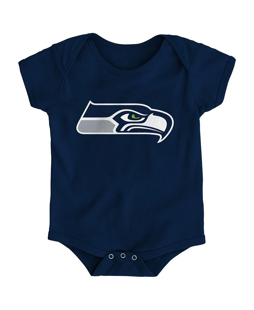 Baby Boys and Girls College Navy Seattle Seahawks Team Logo Bodysuit