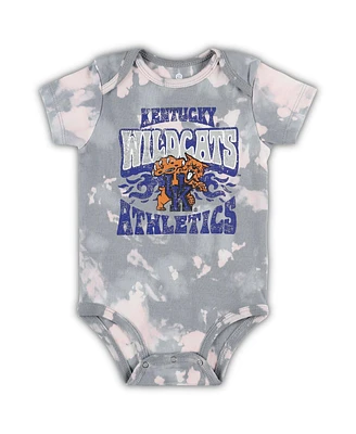 Baby Boys and Girls Gray Distressed Kentucky Wildcats Lil Rocker Tie-Dye Bodysuit