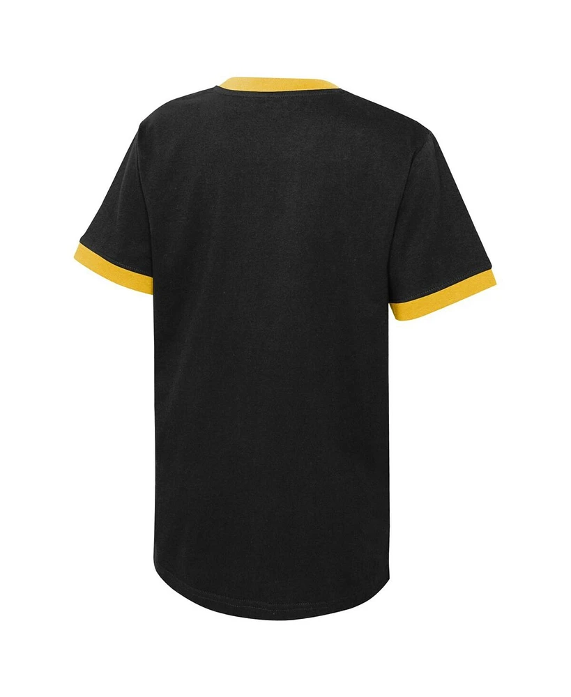 Big Boys Black Distressed Pittsburgh Penguins Ice City T-shirt