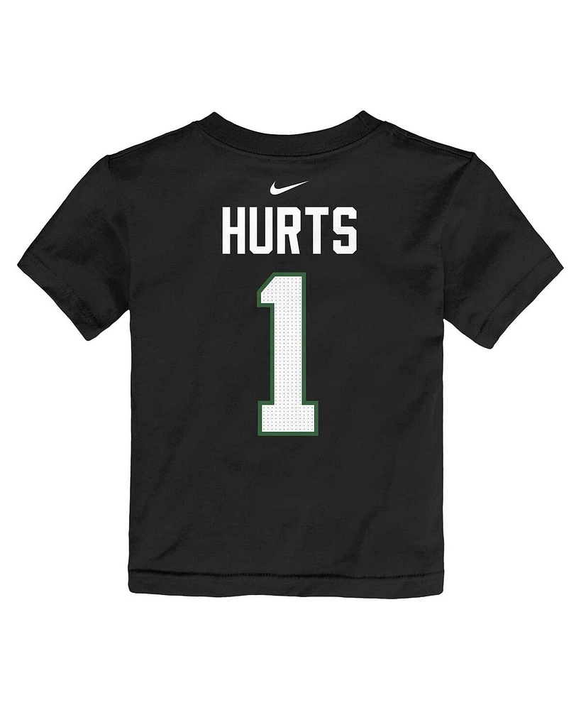 Toddler Boys and Girls Nike Jalen Hurts Black Philadelphia Eagles Player Name Number T-shirt