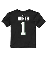 Toddler Boys and Girls Nike Jalen Hurts Black Philadelphia Eagles Player Name Number T-shirt