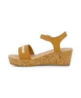 Dkny Little and Big Girls Amber Metal Strap Wedge Sandals