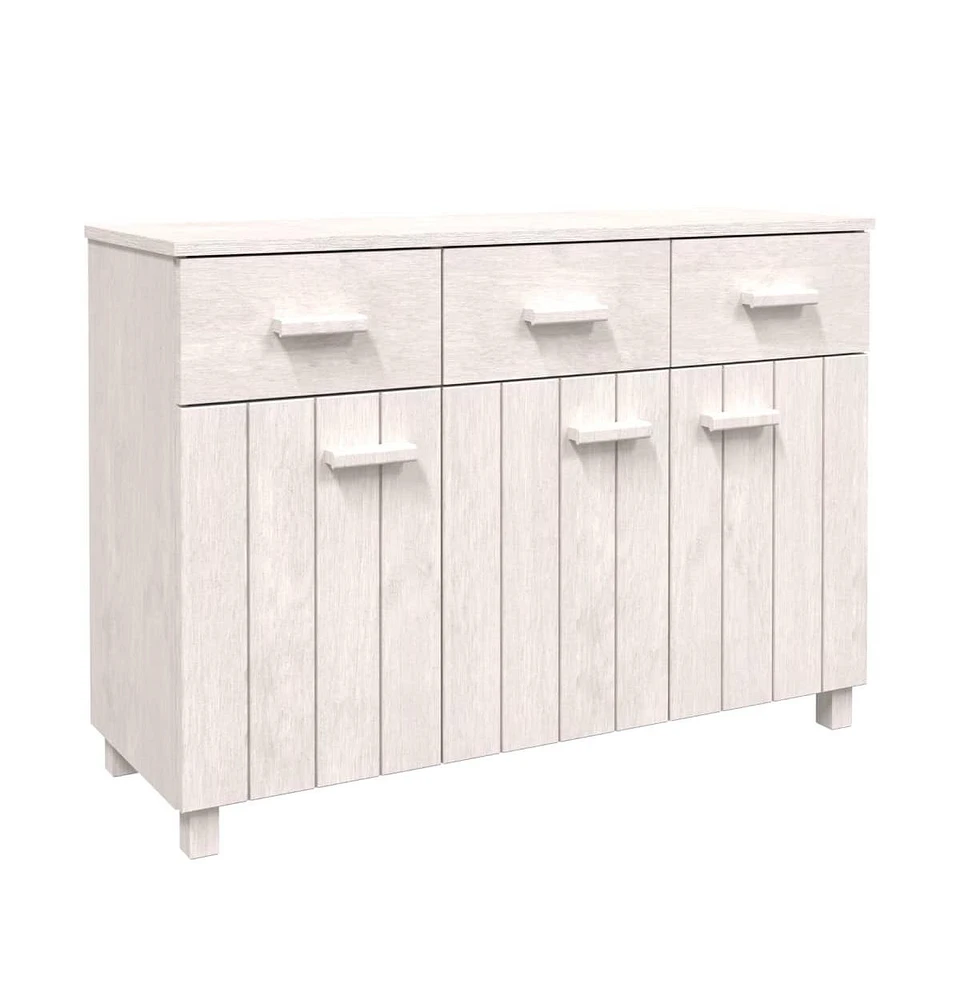 Sideboard Hamar White 44.5"x15.7"x31.5" Solid Wood Pine