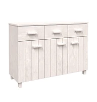 Sideboard Hamar White 44.5"x15.7"x31.5" Solid Wood Pine