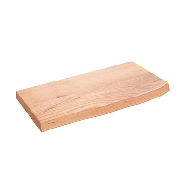 Wall Shelf Light Brown 23.6"x11.8"x(0.8"-1.6") Treated Solid Wood Oak