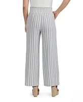 Ellen Tracy Women's Linen Smocked Wide Leg Pant