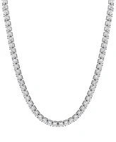 Blackjack Men's Cubic Zirconia 20" Tennis Necklace in Black Ion-Plated Stainless Steel