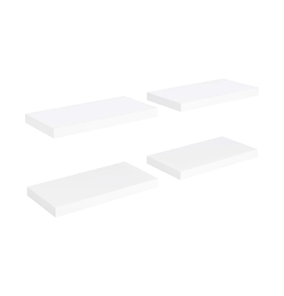 Floating Wall Shelves 4 pcs White 19.7"x9.1"x1.5" Mdf