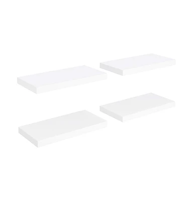 Floating Wall Shelves 4 pcs White 19.7"x9.1"x1.5" Mdf