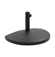 Parasol Base Half Round Polyresin 33.1 lb Black