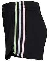 adidas Big Girls Gradient 3-Stripe Pacer Mesh Shorts