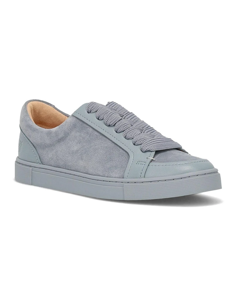 Frye Women's Ivy Court Low Lace Up Leather Sneakers - Steel Blue