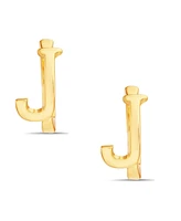 kensie Gold-Tone Letter "A" Initial Huggie Hoop Earring