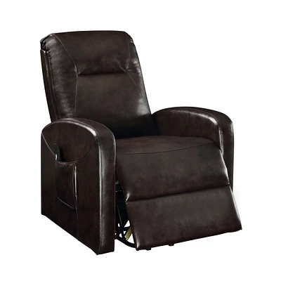 Simplie Fun Kasia Recliner Chair w/Power Lift, Espresso Pu