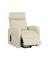 Streamdale Furniture Ricardo Recliner Chair w/Power Lift, Beige Pu