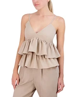 Bcbg New York Women's Twill Tiered Ruffle Tier Cami Top