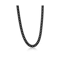 Metallo Stainless Steel Matte Black Ip Plated 8mm Miami Cuban Chain Necklace