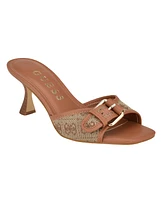 Guess Women's Dista Mid Heel Open Toe Buckle Sandals