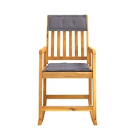 Rocking Chair with Cushions Solid Wood Acacia