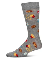 MeMoi Men's Burgers Fries Novelty Crew Socks