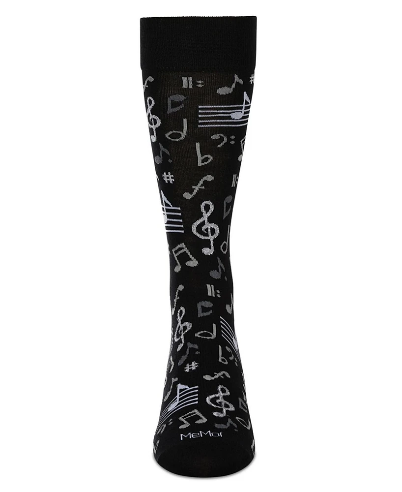 MeMoi Men's Musical Notes Novelty Crew Socks