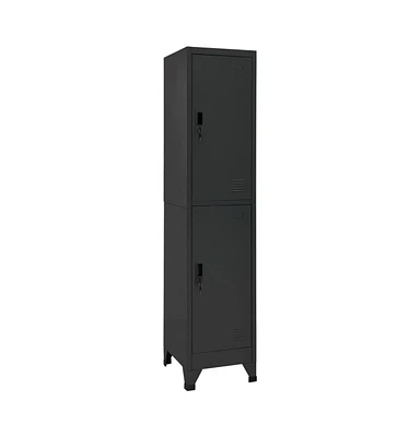 Locker Cabinet Anthracite 15"x17.7"x70.9" Steel