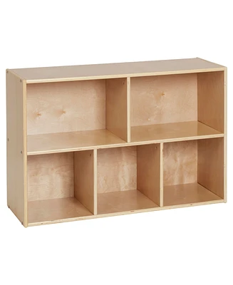 ECR4Kids Streamline 5-Compartment Storage Cabinet, 24in, Classroom Furniture, Natural