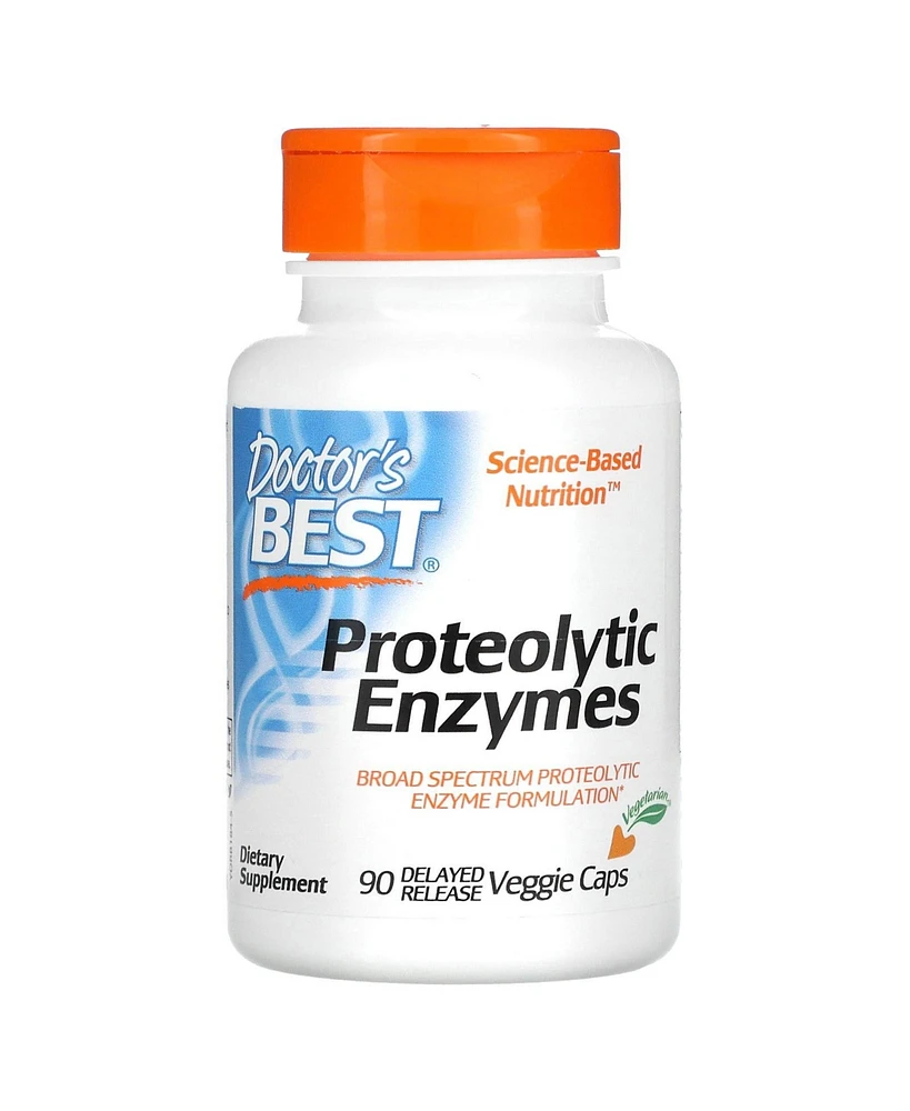 Doctor's Best Proteolytic Enzymes - 90 Delayed Release Veggie Caps - Assorted Pre