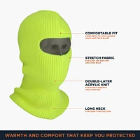 RefrigiWear Men's Double Layer Acrylic Knit Open Hole Balaclava Face Mask