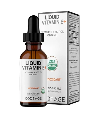 Codeage Liquid Vitamin E+ - Usda-Certified Organic Vitamin E - 2-Month Supply