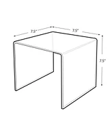 Azar Displays Clear Acrylic Riser Pedestal Display 7.5"W x 7.5"D x 7.5"H, 4-Pack