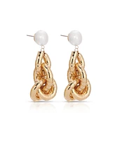 Ettika Liquid Gold-Plated Cultured Freshwater Pearl 18K Gold-Plated Drop Earrings