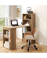 Computer Desk Writing Workstation Office with 6-Tier Storage Shelves