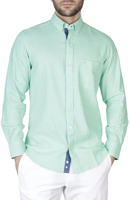 Tailorbyrd Men's Solid Linen Long Sleeve Shirt