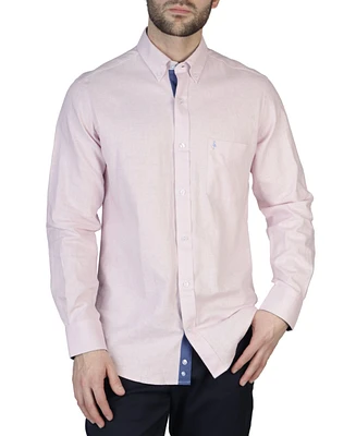Tailorbyrd Men's Solid Linen Long Sleeve Shirt