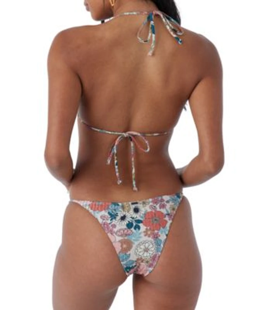Oneill Womens Tenley Floral Print Slider Top Bikini Bottom