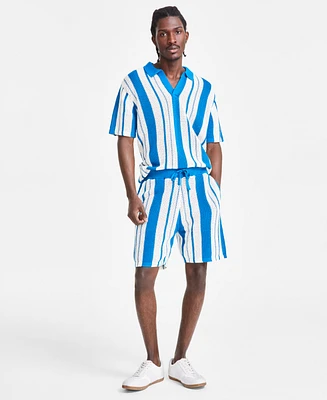 I.n.c. International Concepts Men's Regular-Fit Crocheted Stripe 7" Drawstring Shorts, Created for Macy's