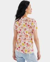 Style & Co Petite Wind Garden Scoop-Neck T-Shirt, Created for Macy's