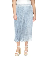 Michael Kors Plus Petal-Print Pleated Midi Skirt