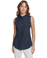 Tommy Hilfiger Women's Stand-Collar Sleeveless Top