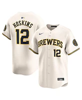 Men's Nike Rhys Hoskins Cream Milwaukee Brewers Home Limited Player Jersey