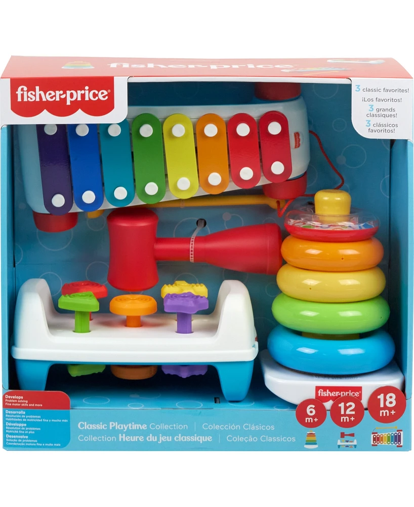 Fisher Price Classic Playtime Collection Gift Set of 3 Baby and Toddler Developmental Toys - Macy's Exclusive - Multi