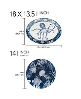 Certified International Sea Life 2 Pc Platter Set, Service For 2